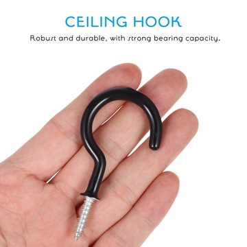 Потолочный крюк Винтовые крючки с покрытием Чашка 12