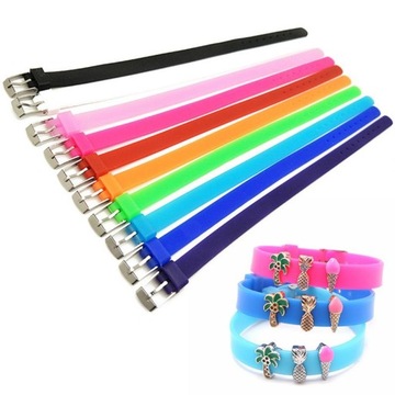 BRANSOLETKA z zapięciem opaska silikonowa gumowa zapinana damska dziecięca