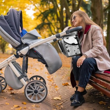 СЕРАЯ СУМКА-ОРГАНИЗАТОР ДЛЯ КОЛЯСКИ, ПОРТАТИВНЫЙ КОВРИК ДЛЯ КОЛЯСКИ