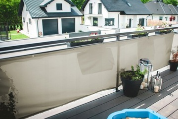 Osłona balkonowa mata na taras płot ogrodzenie siatka cieniująca szara 1×7m