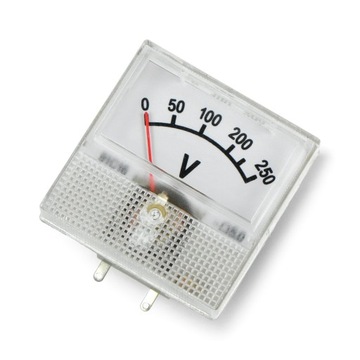 Woltomierz analogowy - panelowy 91C16 mini 250V DC