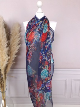 ШЕЛКОВЫЙ ПЛЯЖНЫЙ ШАРФ ПАРЕО, модная шаль, накидка-туника, КРАСИВЫЕ ЦВЕТА