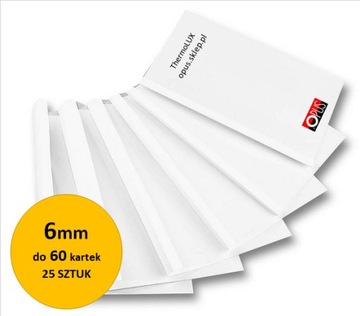 Okładki do termobindownic A4 6mm 60 kartek 25szt