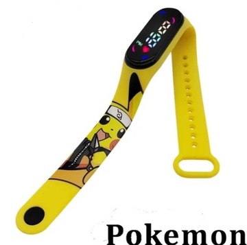 ZEGAREK cyfrowy kolor LED PIKACHU POKEMON watch band dla dzieci prezent