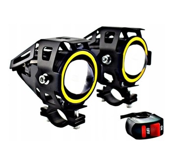 REFLEKTOR HALOGEN LAMPA LED CREE RING MOTOCYKL x2