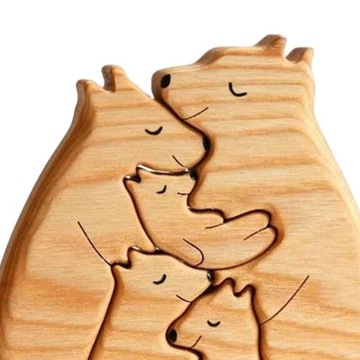 Rodzina Niedźwiedzia Drewniane puzzle Zabawka edukacyjna Rodzina Niedźwiedzi dla 5 misiów