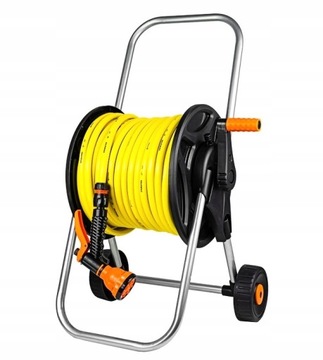 САДОВЫЙ ШЛАНГ НА ТЕЛЕЖКЕ, БАРАБАН, КАТУШКА, НАБОР, Поливочный, Прочный, Устойчивый, 1/2, 30м