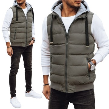 PIKOWANA KAMIZELKA MĘSKA Z KAPTUREM tx4573 - M