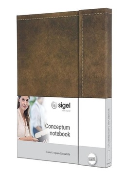 Notatnik A5 Sigel z klapką magnet notes w kratkę