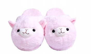 ТЕплые плюшевые домашние тапочки RAINBOW ALPACA LAMA