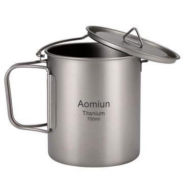 Портативная титановая кастрюля Aomiun Ultralight объемом 750 мл.