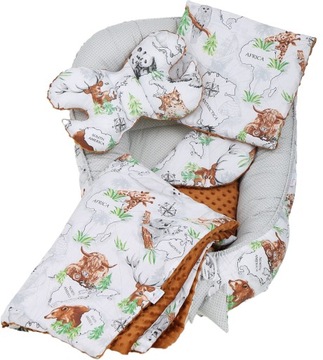 НАБОР ДЕТСКОГО КОКОНА NEST MINKY PIECE XXL BABYMAM, 7 ЭЛЕМЕНТОВ.