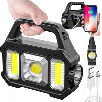 SZPERACZ LATARKA SOLARNA POWERBANK USB LED