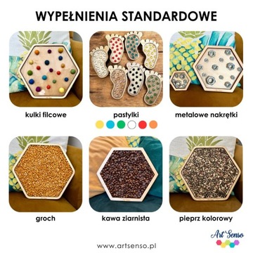 Ścieżka sensoryczna 4 kwadraty 23 cm Montessori zestaw duży 7 paneli senso