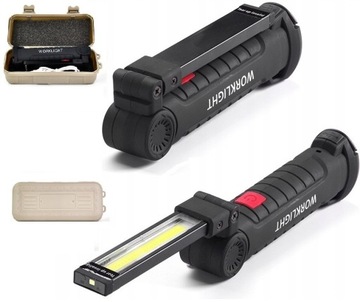 МОЩНАЯ СВЕТОДИОДНАЯ ЛАМПА ДЛЯ МАСТЕРСКИХ, МАГНИТНЫЙ КРЮЧОК, ПЕРЕЗАРЯЖАЕМЫЙ USB 5 В 1