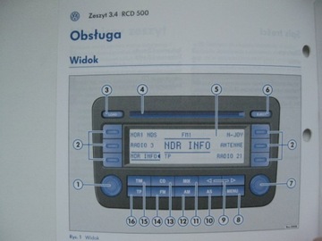Руководство по магнитоле VW RCD 500 VW Passat B6 Golf V PL