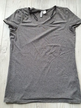 BLUZKA DAMSKA T-SHIRT szary H&M r. 38 M