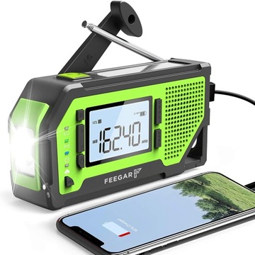 Feegar Radio Awaryjne Solarne AM FM SOS PB 2000mAh