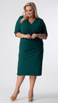 Elegancka Sukienka KOPERTOWA na wesele UROCZYSTOŚĆ PLUS SIZE (44-54) 48 4XL