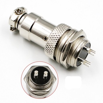 Złącze przemysłowe lotnicze CNC 16 mm 2 pin GX16