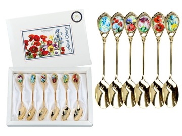 Набор 6 чайных ложек - Цветы, микс 1 (CARMANI)