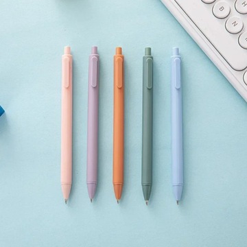 5pcs Morandi Color Press Gel Pen, Macaron Student Press Pen, Office