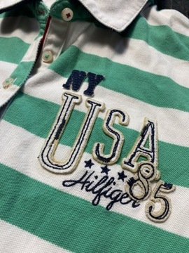 Tommy Hilfiger EXTRA ORYGINALNE POLO W PASKI /M