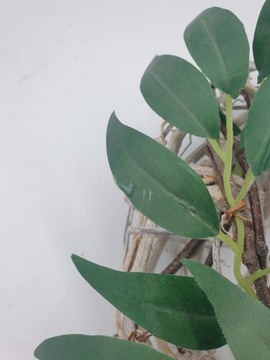 Wianek Stroik Wielkanocny Na Stół LIŚCIE KWIATKI