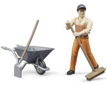 Bruder 62130 Figurka pracownik komunalny z taczką