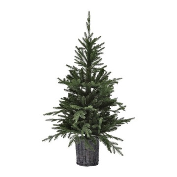 SZTUCZNA CHOINKA Z PODSTAWĄ W KOSZYKU NATURALNY WYGLĄD 130 CM