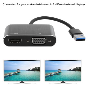 Адаптер USB3.0 — VGA/HDMI Преобразователь питания