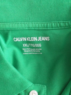 CALVIN KLEIN KOSZULKA POLO MĘSKA XXL ZIELONA