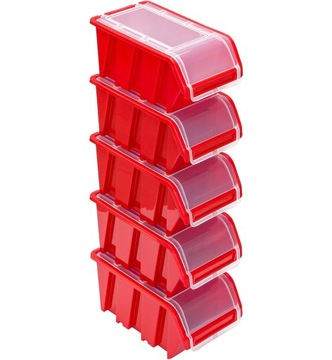 5x Kuweta pojemnik z klapką NPKL8 czerwone