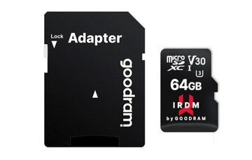 Карта памяти GOODRAM IRDM 64 ГБ UHS-I U microSDXC + адаптер