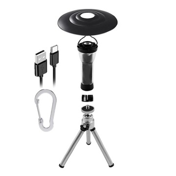 Lekka Lampa Latarnia Przenośna LED Camping Czarna