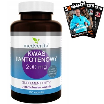 MEDVERITA KWAS PANTOTENOWY 200mg 180k WITAMINA B5
