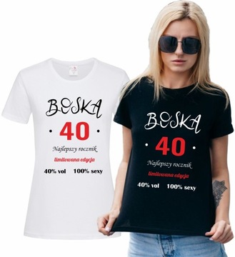 Koszulka Na urodziny Boska 30 40 50 60 Prezent S