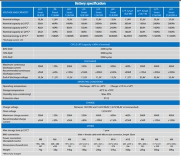 LiFePO4 Смарт-аккумулятор 25,6 В/100 Ач