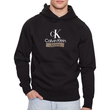 Calvin Klein Jeans bluza męska czarna kangurka J30J323762-BEH M