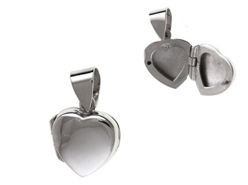 OTWIERANE PUZDERKO MAŁE SREBRNE SERCE SEKRETNIK HEART serduszko w0247