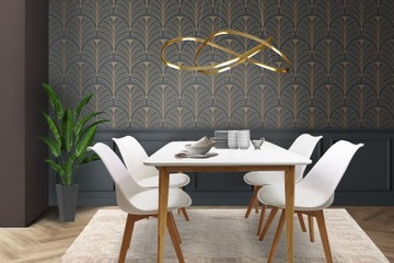 СКАНДИНАВСКИЙ КОМПЛЕКТ МЕБЕЛИ ДЛЯ СТОЛОВОЙ ГОСТИНОЙ 4X СТУЛЬЯ СТОЛ 120x80 БЕЛЫЙ