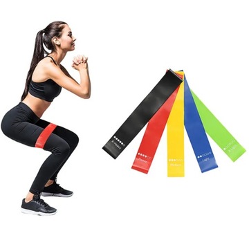 ZESTAW 5 TAŚM OPOROWYCH FITNESS MINI BAND gumy do ćwiczeń treningów