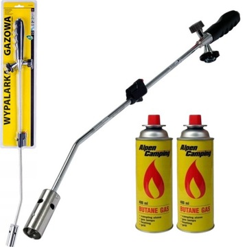 WYPALARKA OPALARKA PALNIK LIŚCI CHWASTÓW GRILL NA KARTUSZE GAZU + 2xKARTUSZ