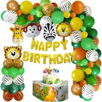 GIRLANDA BALONOWA SAFARI ROCZEK ZOO ZESTAW BALONY KOMUNIA URODZINY ŚCIANKA