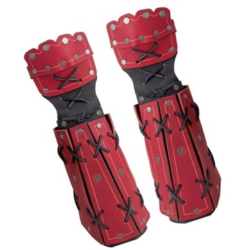 Średniowieczne skórzane rękawiczki bez palców kolorze czerwonym