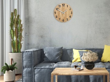 Zegar ścienny Drewniany AMADEUSZ CZARNY 3D- CICHY