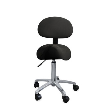 Косметический табурет Rodeo со спинкой, черный табурет-седло, регулируемый по высоте