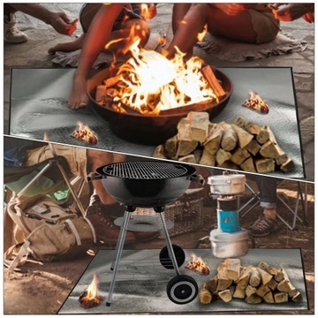 Переносной огнестойкий коврик для гриля