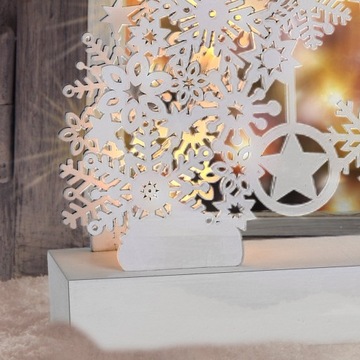 Рождественские украшения, освещение, светодиодная арка, деревянный таймер, белый