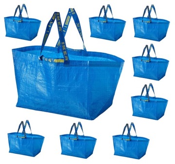 IKEA FRAKTA Duża torba 71l na zakupy pranie 9 szt.